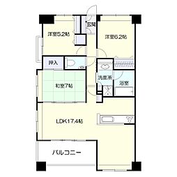 JGMヴェルデ城山 3LDKの間取図画像