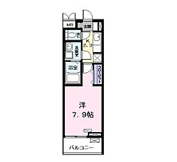 リアン 1Kの間取図画像