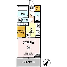 CREAS(クレアス) 1Kの間取図画像