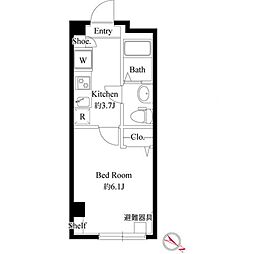 マリエッタ町屋 1Kの間取図画像