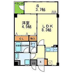 WESTRITZ巽 1SLDKの間取図画像