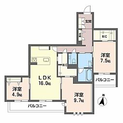 シャーメゾン光の森プレミアム 3LDKの間取図画像
