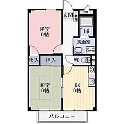 コーポ・ショウカ 2DKの間取図画像