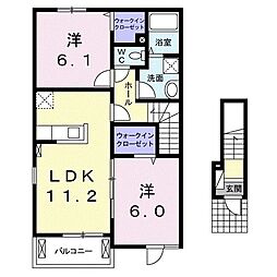 プロムナード★アンジュ2 2LDKの間取図画像