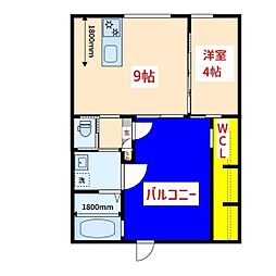 ERFOLGThanksB 1LDKの間取図画像