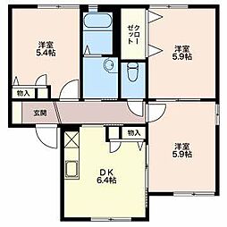 プレミール 1階3DKの間取り