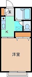 上毛電気鉄道 西桐生駅 徒歩20分の賃貸アパート 2階1Kの間取り