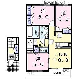 グレースメロウG 3LDKの間取図画像