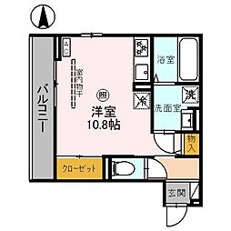 JR高崎線 高崎駅 徒歩9分の賃貸アパート 3階ワンルームの間取り