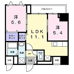 ザ・グラン キース 2LDKの間取図画像