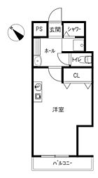 パストけやき ワンルームの間取図画像
