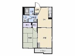 カサベリート 1階2Kの間取り