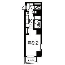 イースタンヒルズ八事 1Kの間取図画像