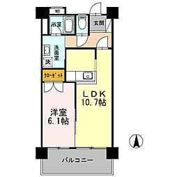 I.T.R 1LDKの間取図画像