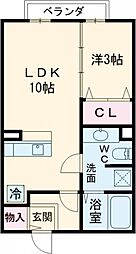 サンクチュアリ・ヴィラ2 1LDKの間取図画像