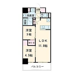 Urbanex南森町ウエスト 2LDKの間取図画像