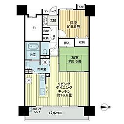 サーパス新町一丁目 2LDKの間取図画像