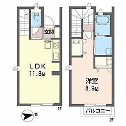 プロスペレジャルダンＢ 1階1LDKの間取り