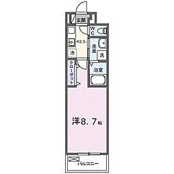 エスポワール鶴江 C 1Kの間取図画像