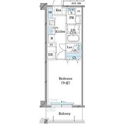 ホーリーフォート南平岸 2階ワンルームの間取り