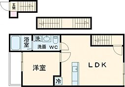 Pablo戸坂B棟 3階1LDKの間取り