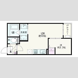 Jack yakushiI 1階1LDKの間取り