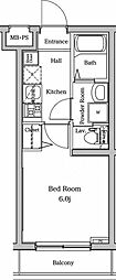 ラフィスタ宮崎台 1Kの間取図画像