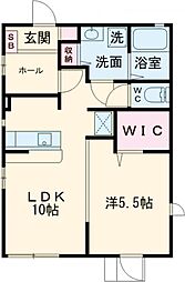 ラベンダー 1階1LDKの間取り