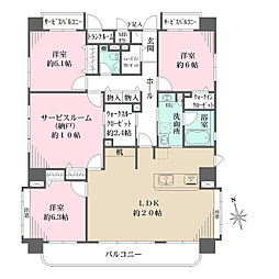 大幸マンション 2階3SLDKの間取り