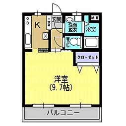 セラ・キューブ 1Kの間取図画像