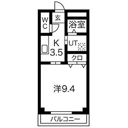 アーバンコート志貴崎 1Kの間取図画像