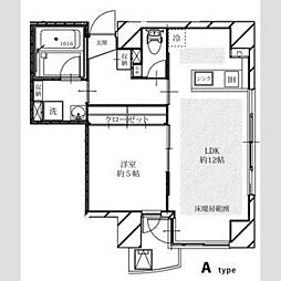 フェリシダ五橋 10階1LDKの間取り