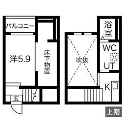 フルマーレ 1階ワンルームの間取り
