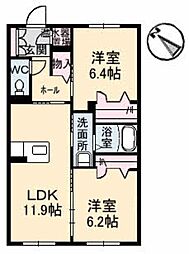 メゾン・カンフリエ井口 2LDKの間取図画像