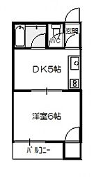 広島電鉄宮島線 楽々園駅 徒歩2分の賃貸マンション 3階1DKの間取り