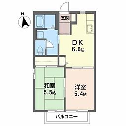 メゾンアムール 2DKの間取図画像