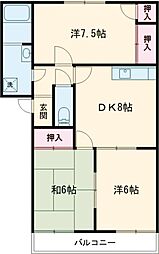 ヘーベルメゾン東加古川 3DKの間取図画像