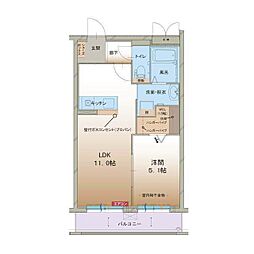 アメージングハート 1LDKの間取図画像