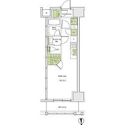 ザ・パークハビオ名古屋松原 10階ワンルームの間取り