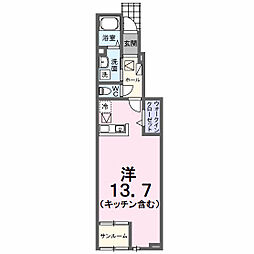 甲斐市玉川アパート ワンルームの間取図画像