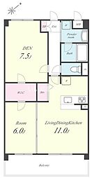 M'sSQUARE 2LDKの間取図画像