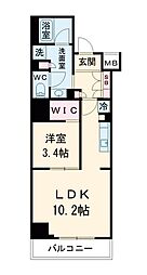 アーバネックス天満橋Front 11階1LDKの間取り