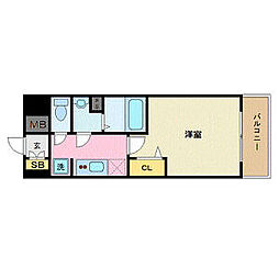 プレサンス広島中央 1Kの間取図画像