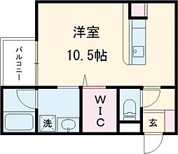 JR豊肥本線 原水駅 徒歩18分の賃貸アパート 2階ワンルームの間取り