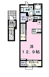 ソルフェジオ東津田 ワンルームの間取図画像