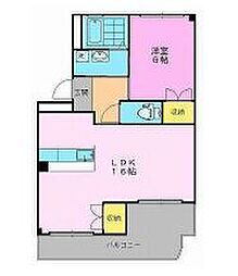 メゾンリヴィエール 1LDKの間取図画像