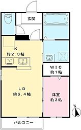 Prendre(プランドール)A棟 1LDKの間取図画像