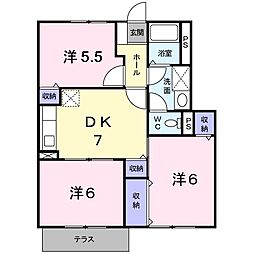 ベル・アビタシオン2 3DKの間取図画像