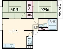 ハイツ昴 2LDKの間取図画像