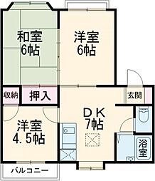パストラールE 3DKの間取図画像
